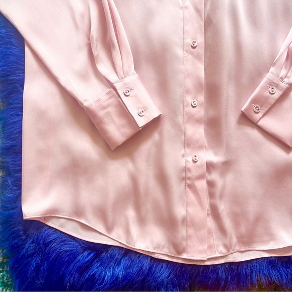 New! FAVORITE DAUGHTER Oversized Satin Ex-Boyfriend Shirt - Picture 11 of 14